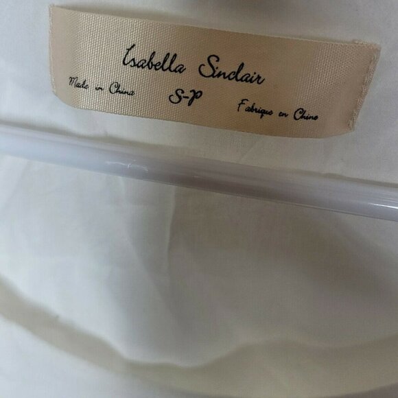 Isabella Sinclair Anthropologie White 100% Cotton Broderie Swing Dress SZ S/P - Picture 6 of 9